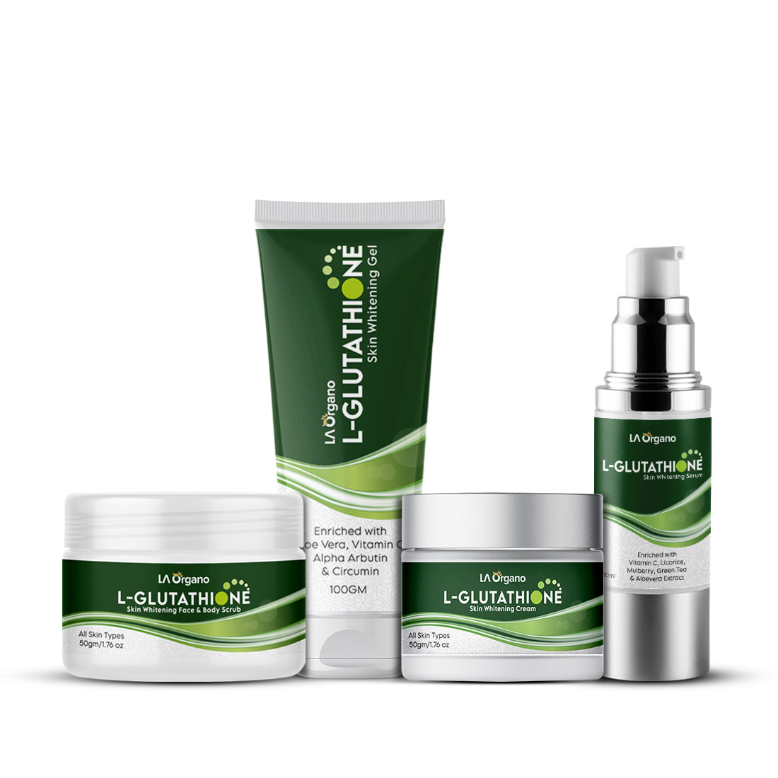 la organo glutathione skin whitening cream LA Organo Glutathione Cream, 50g & Glutathione Serum, 30ml & Glutathio