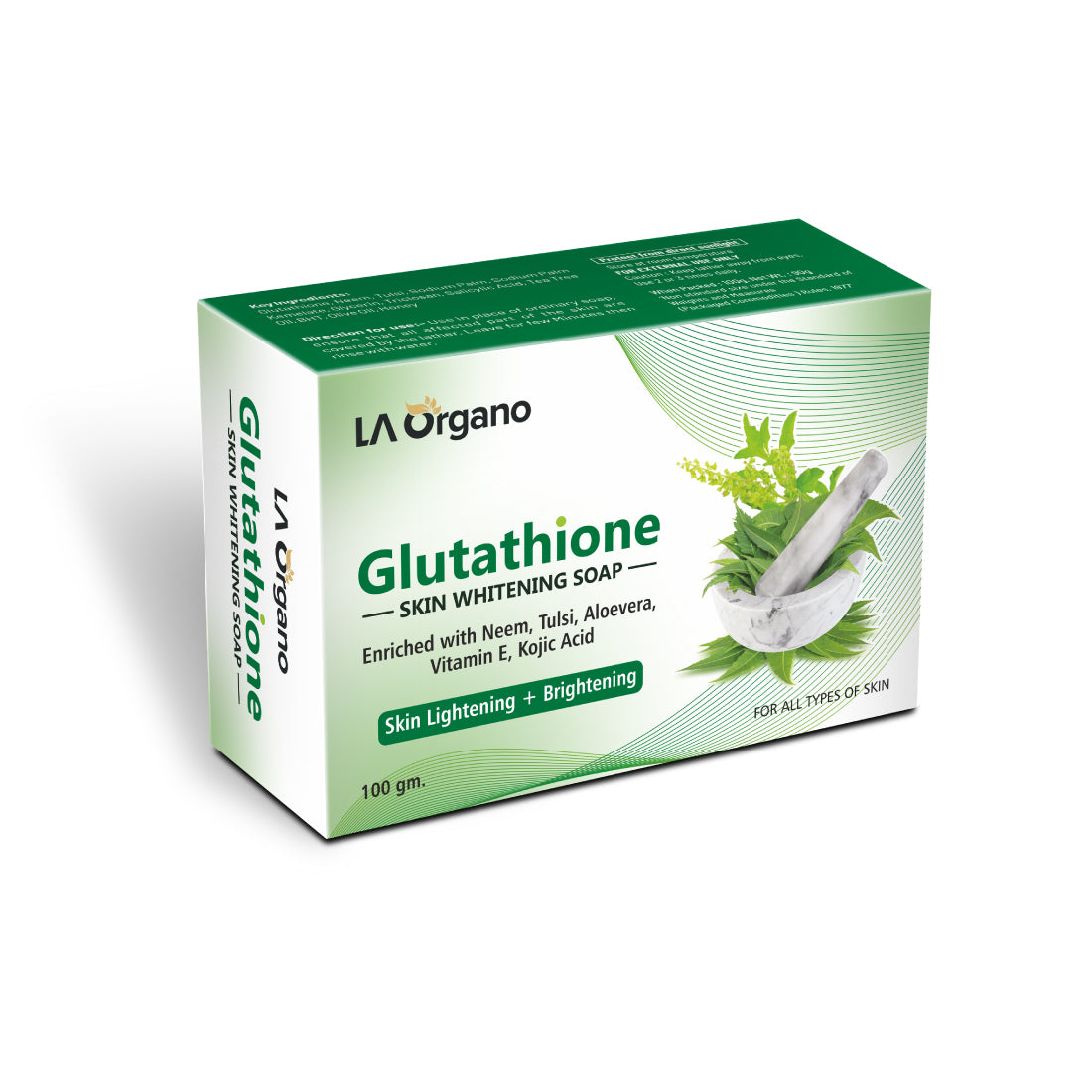 Glutathione Skin Whitening Soap with Tulsi and Neem