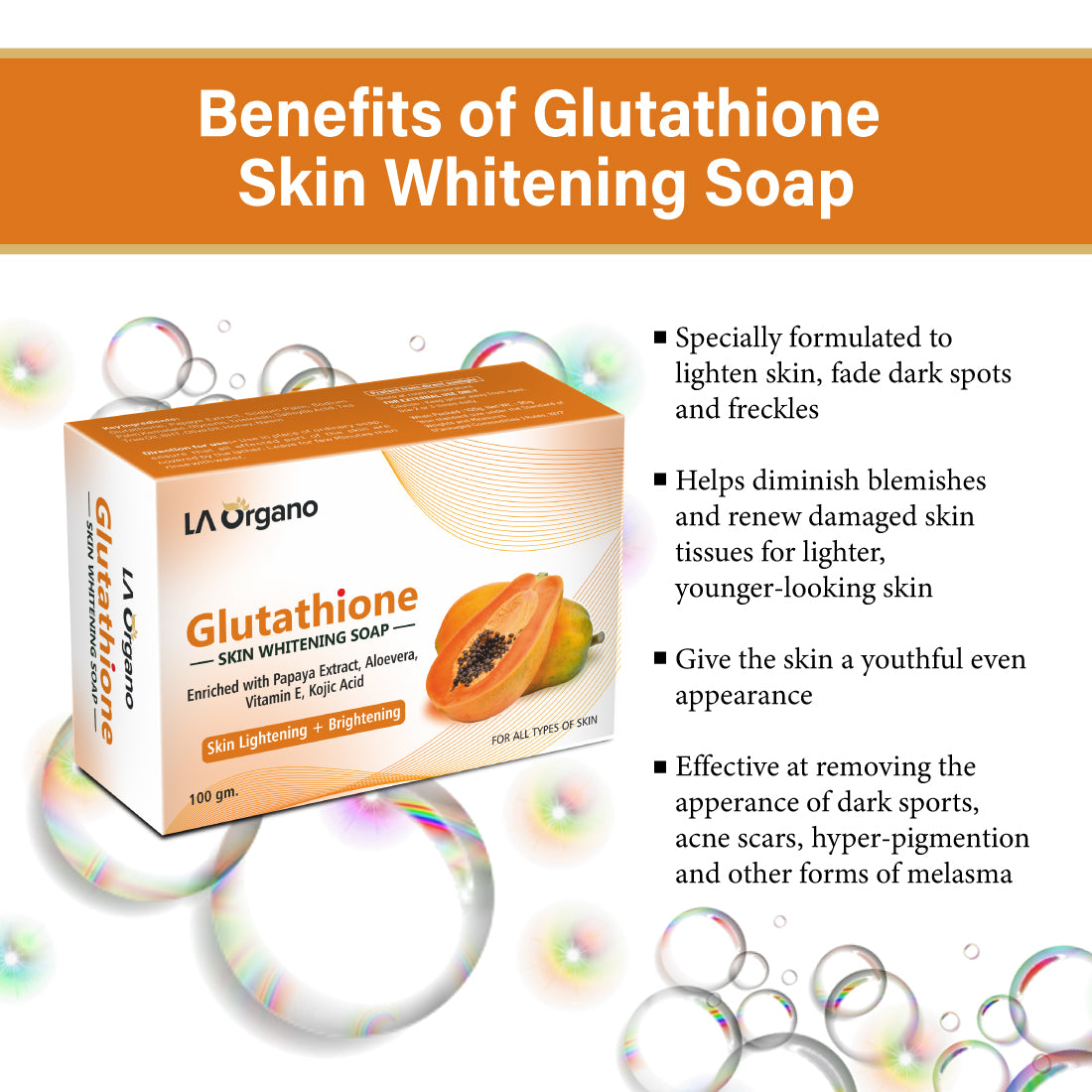 Glutathione Papaya Skin Whitening Soap Glutathione Papaya Skin Whitening Soap