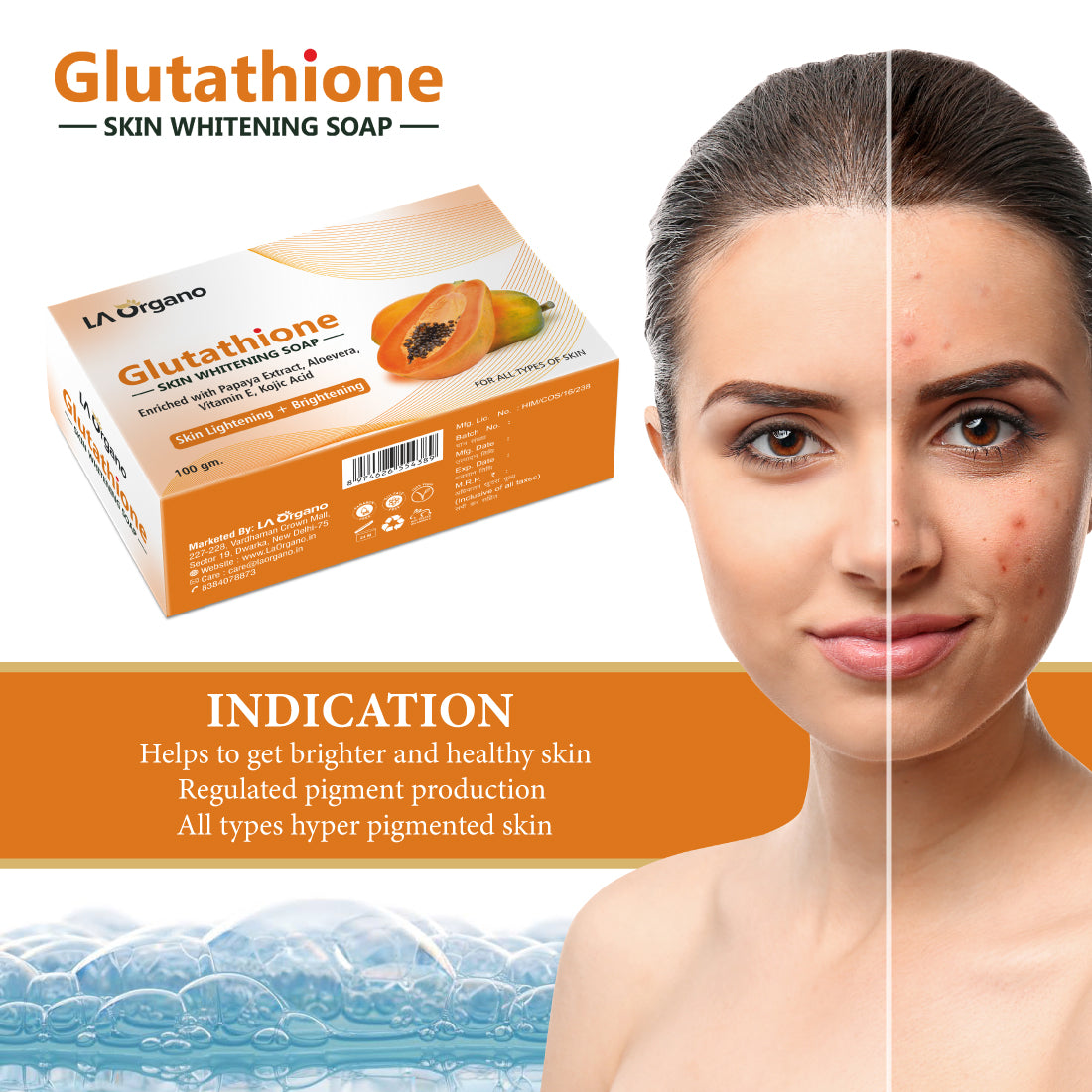 Glutathione Papaya Skin Whitening Soap Glutathione Papaya Skin Whitening Soap
