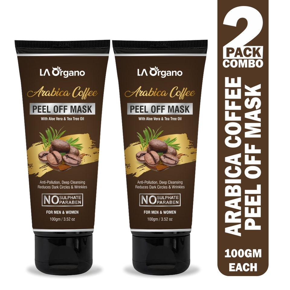 Arabica Coffee Peel Off Mask with Tea Tree & Aloe Vera Extracts For Anti-Pollution & Reduces Dark Circles