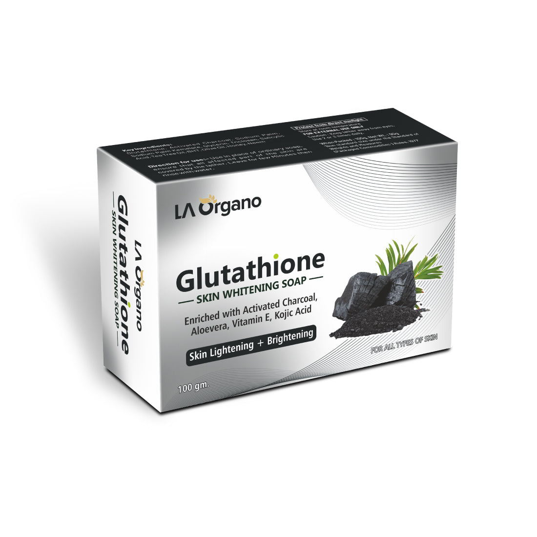 Glutathione Charcoal Skin Whitening Soap – LA Organo