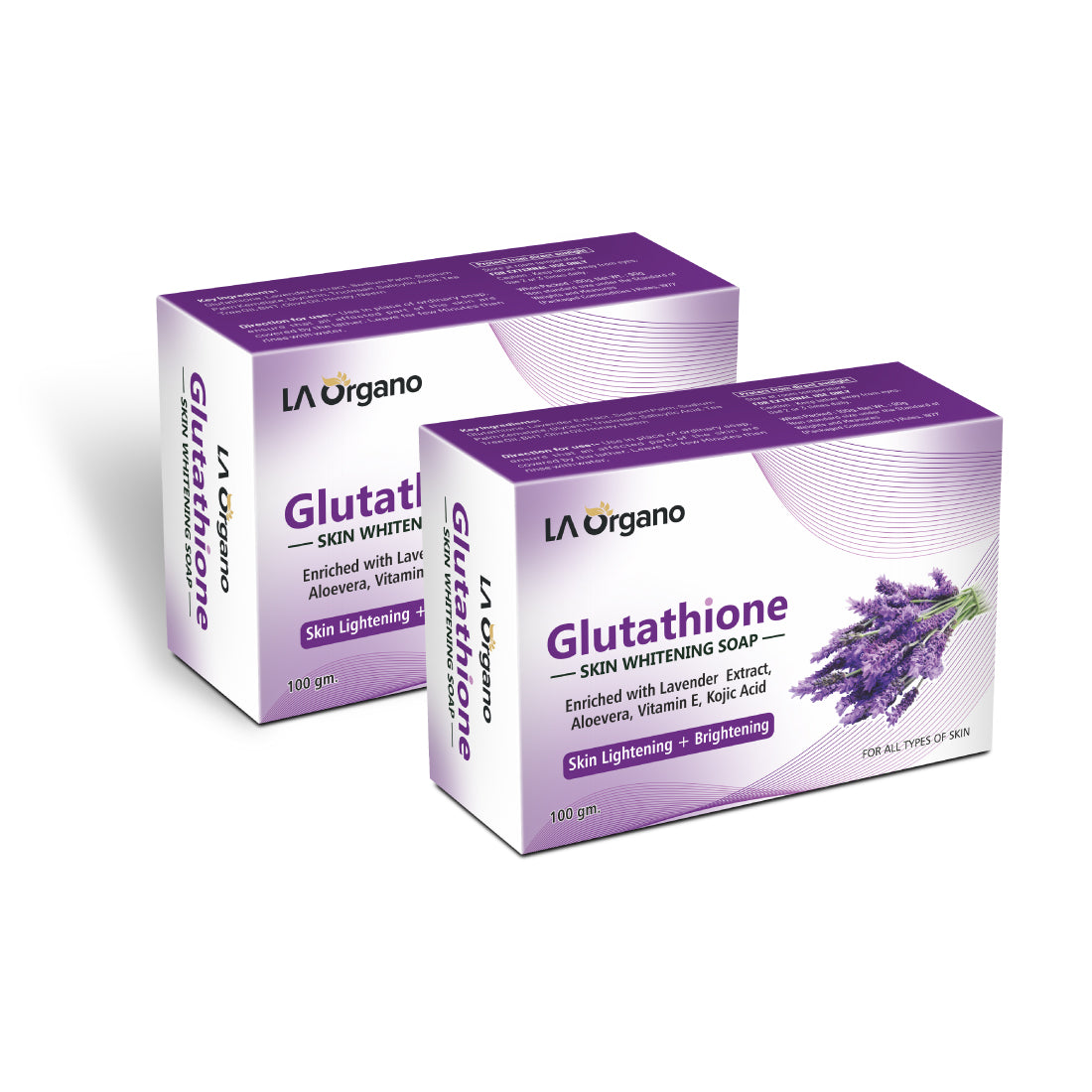 Glutathione Lavender Skin Whitening Soap LA Organo