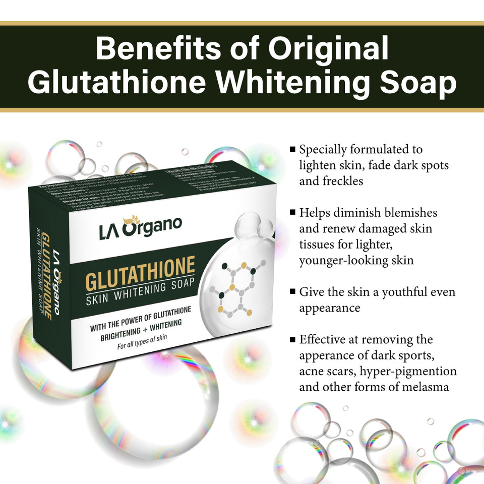 Glutathione Skin whitening Soap(100gX3) with 20% Vit C Face Glow Serum(30ml) Skin Care Combo