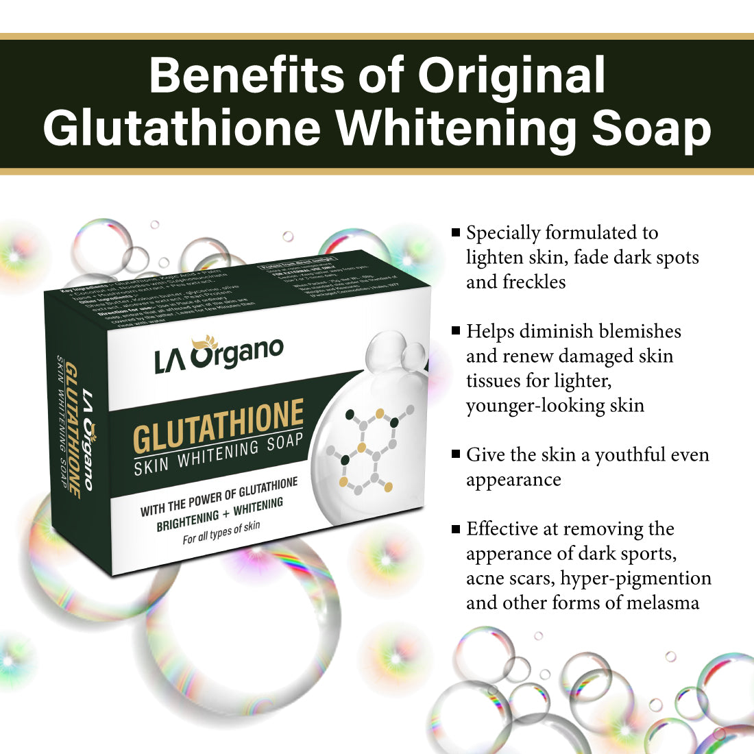 Glutathione Skin whitening Soap 100g with 20 Vit C Face Glow