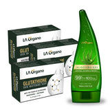 Glutathione Skin whitening Soap(100x3) with Aloe Vera Multipurpose Beauty Gel Perfect Skin Combo (4 Items in the set)