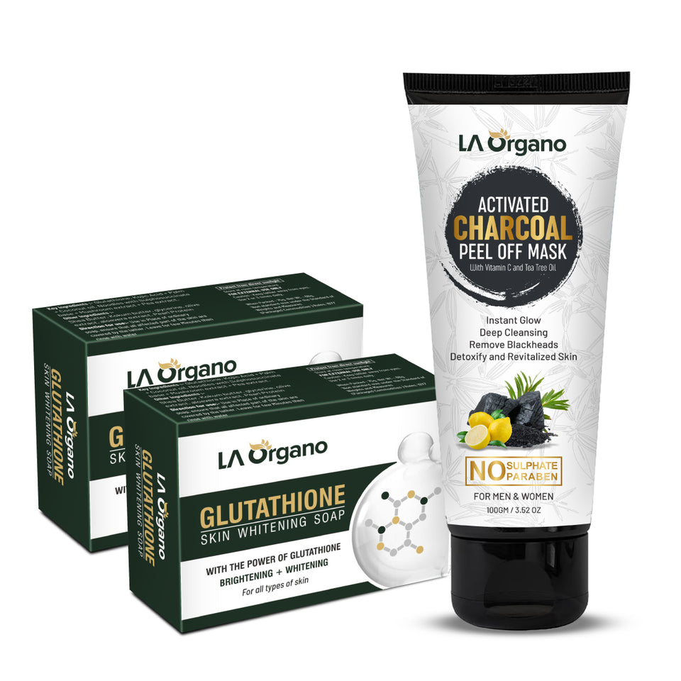 Glutathione Skin whitening Soap with Activated Charcoal Peel Off Mask(100g) Skin Care Combo