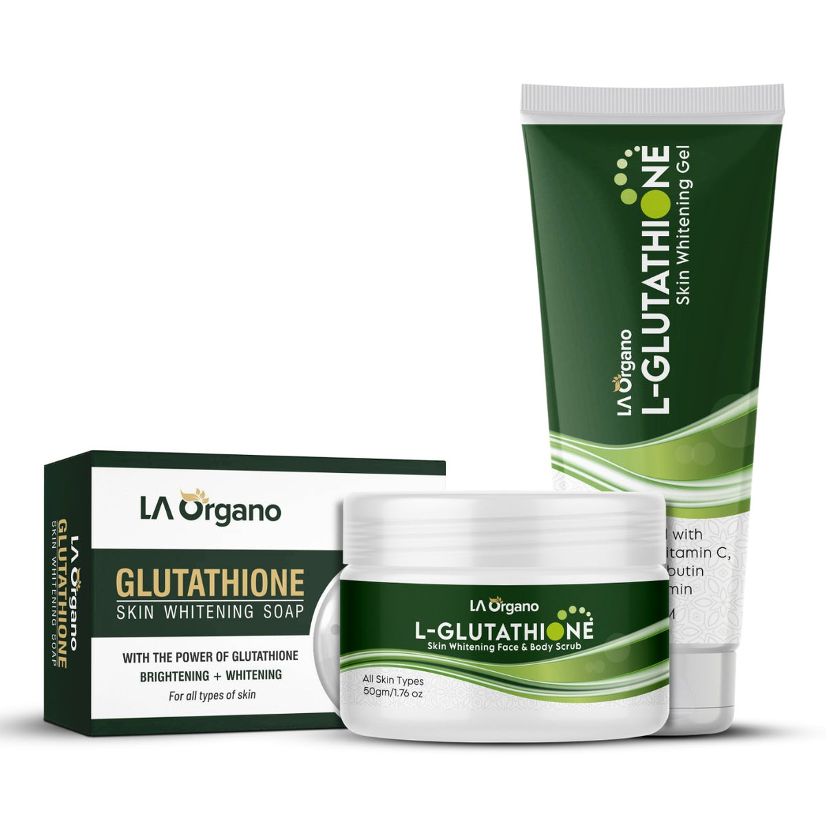 L Glutathione Face and Body Scrub Gluta Gel Soap Combo for