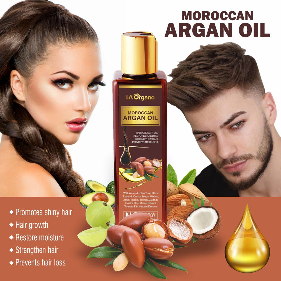 Argan Hair Oil & Shampoo For Hair Growth,Smooth & Shiny Hair- Perfect Hair Care Combo(Pack of 2)