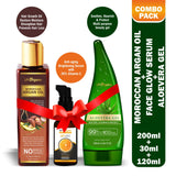 Face Glow Serum+Aloe Vera Gel+Argan Hair Oil Skin & Hair Care Combo(Pack of 3)