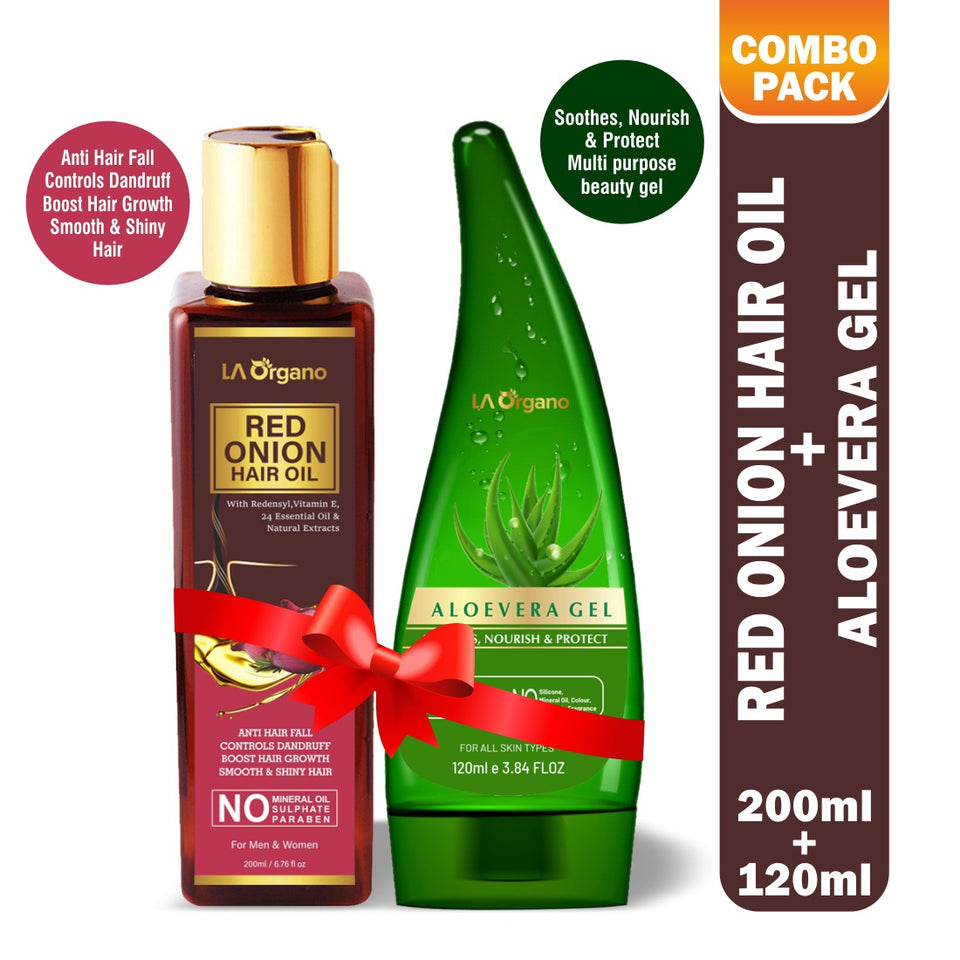 Red Onion Oil + Aloe Vera Gel Skin & Hair (Combo)