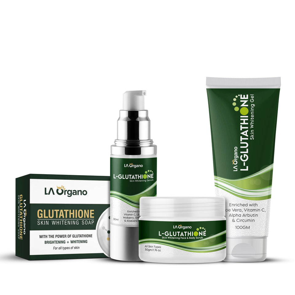 LA Organo Glutathione Face Scrub, 50g & Glutathione Gel, 100g & Glutat LA Organo Glutathione Face Scrub, 50g & Glutathione Gel, 100g & Glutat