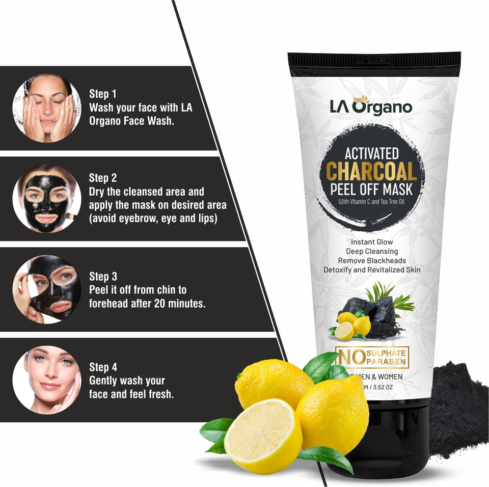 Face Glow Serum with 20% Vitamin C & Activated Charcoal Peel Off Mask Combo (Pack of 2)