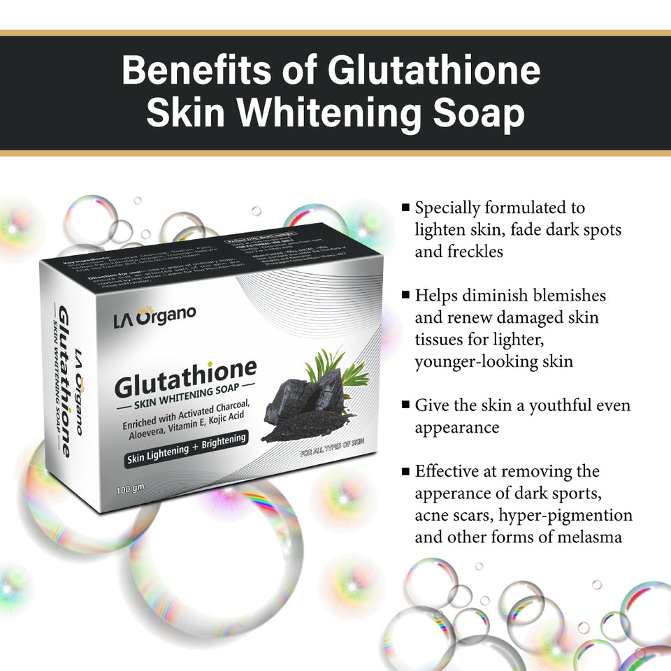 Glutathione Charcoal Skin Whitening Soap – LA Organo