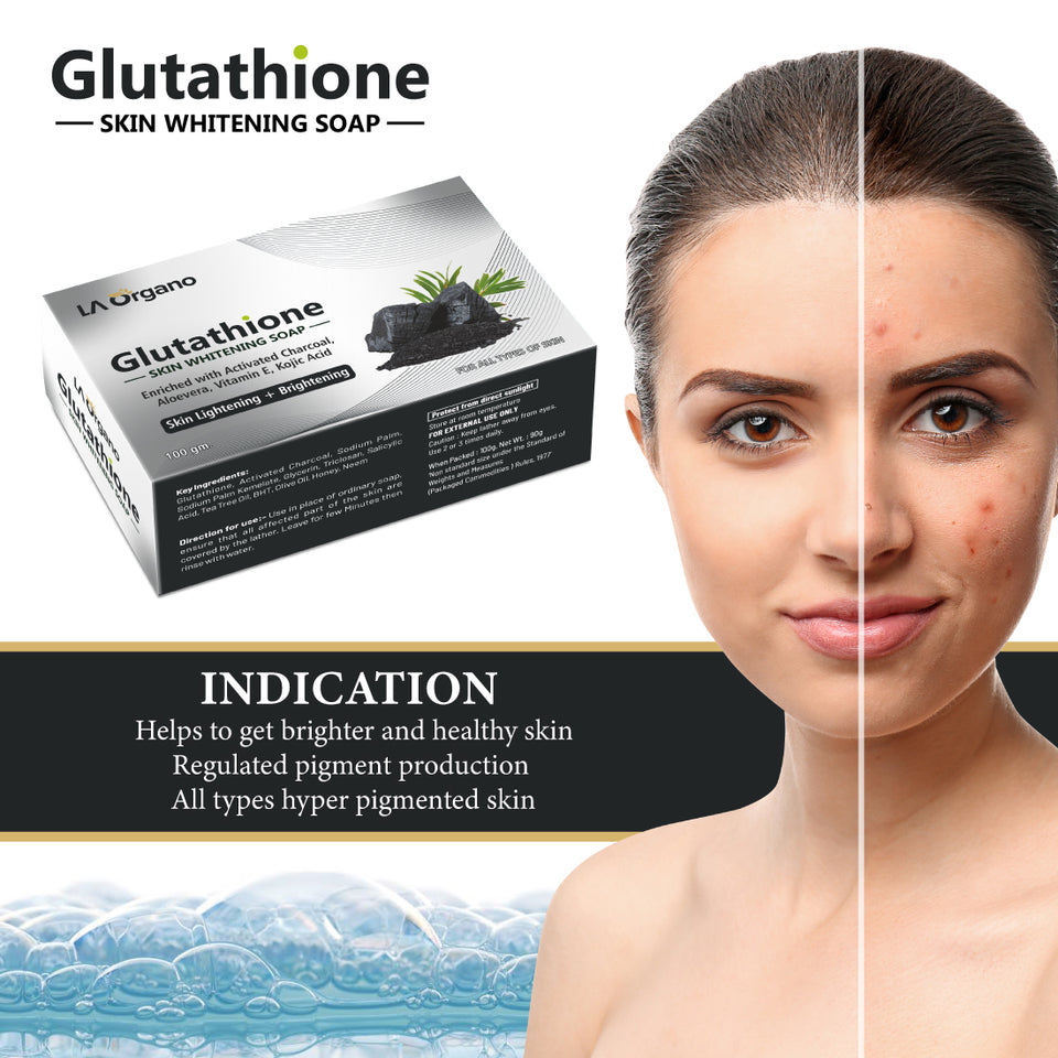 Glutathione Charcoal Skin Whitening Soap LA Organo Glutathione Charcoal Skin Whitening Soap LA Organo