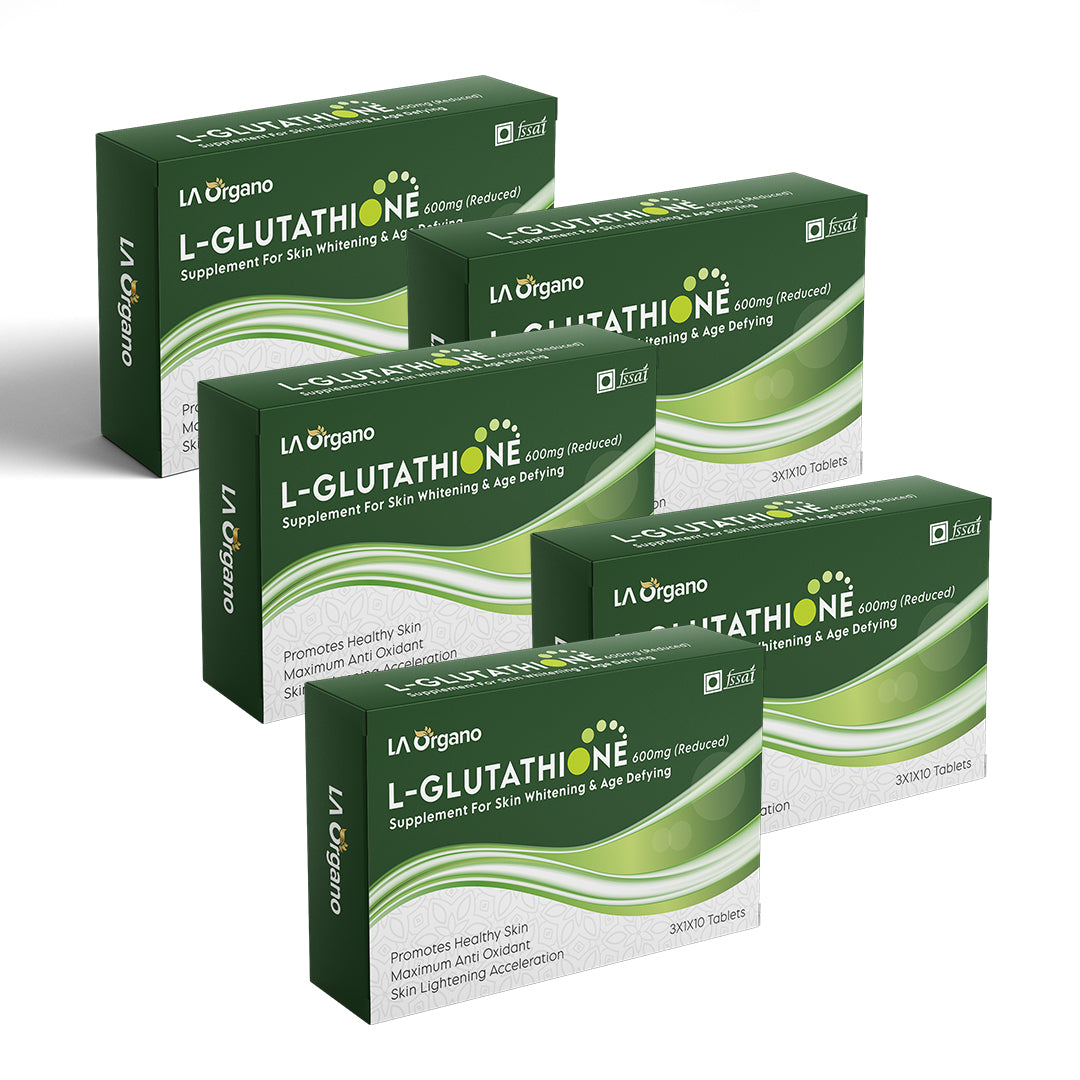 l glutathione 600mg L-Glutathione with Vitamin C Supplement for Brighten Skin, Anti-Ageing – LA Organo