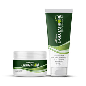 L- Glutathione Face and Body Scrub, Gel Combo for Skin Whitening, Brightening & Anti Ageing, Enrich with Vitamin C