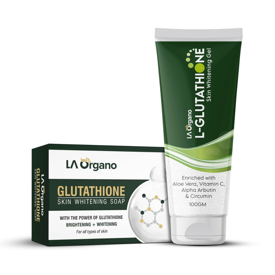 L- Glutathione Gel, Soap Combo for Skin Whitening, Brightening & Anti Ageing, Enrich with Vitamin C