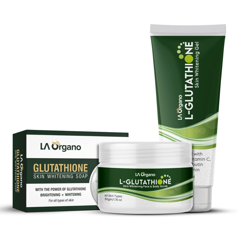 L- Glutathione Face and Body Scrub, Gluta Gel & Soap Combo for Skin Wh LA Organo L- Glutathione Face and Body Scrub, Gluta Gel & Soap Combo for Skin Wh LA Organo
