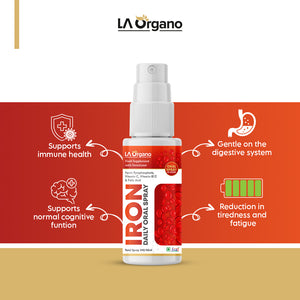 LA Organo Oral Spray Iron Supplement Immunity Booster with Iron + Vitamin B12 + Folic Acid  (40 ml)