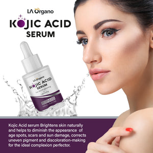 Kojic Acid Face Serum Enriched with Licorice, Vitamin C, Niacinamide for Skin Brightening & Lightening, Reduce Dark Spots, Scars, Wrinkles & Fine lines 30 ML