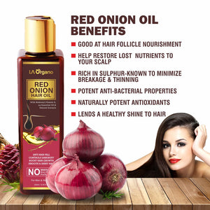 Red Onion Hair Oil For Hair Growth+Vitamin C Face Serum+Apple Cider Face Wash,Skin & Hair Care Combo (Pack of 3)