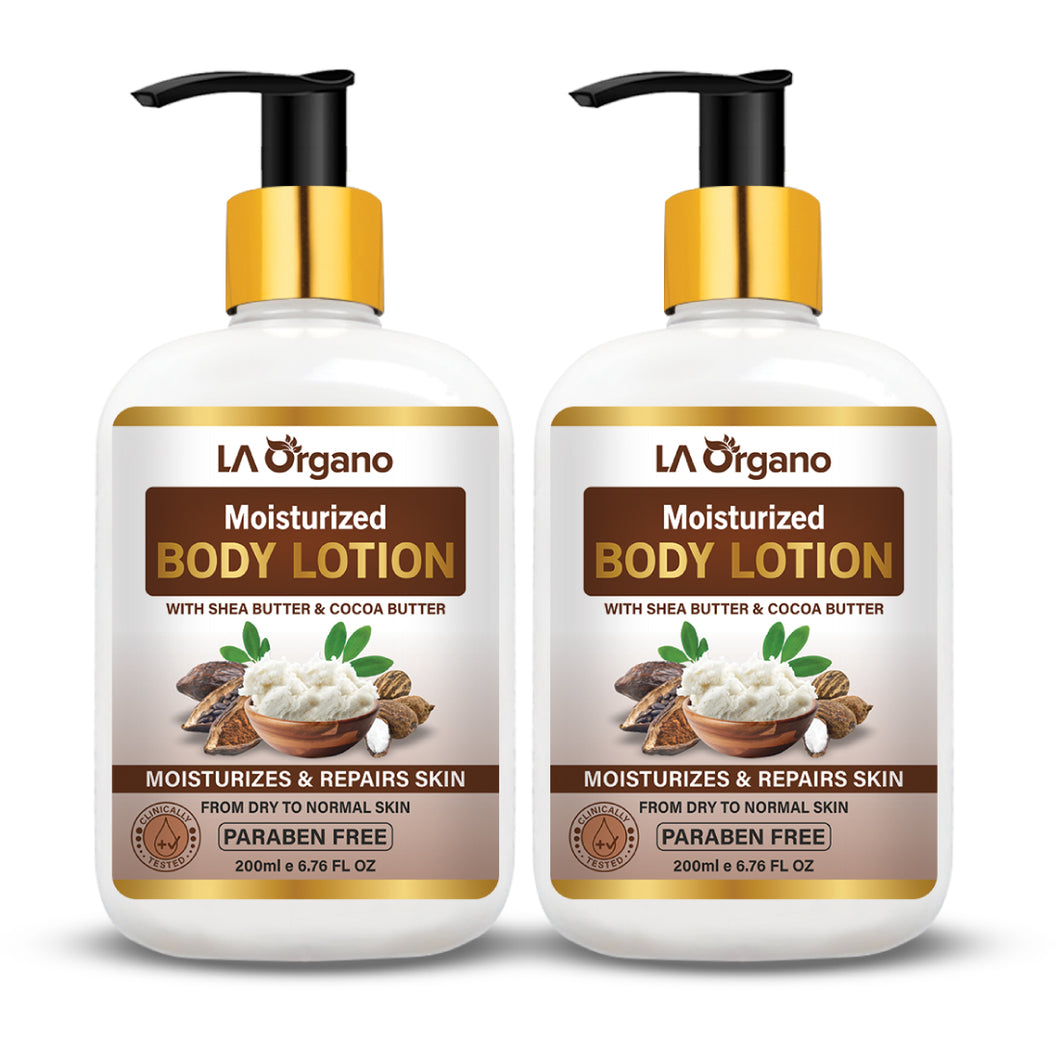 Shea Butter & Cocoa Butter for Deep Moisturization & Repairs Skin- 200ml (Pack of 2)