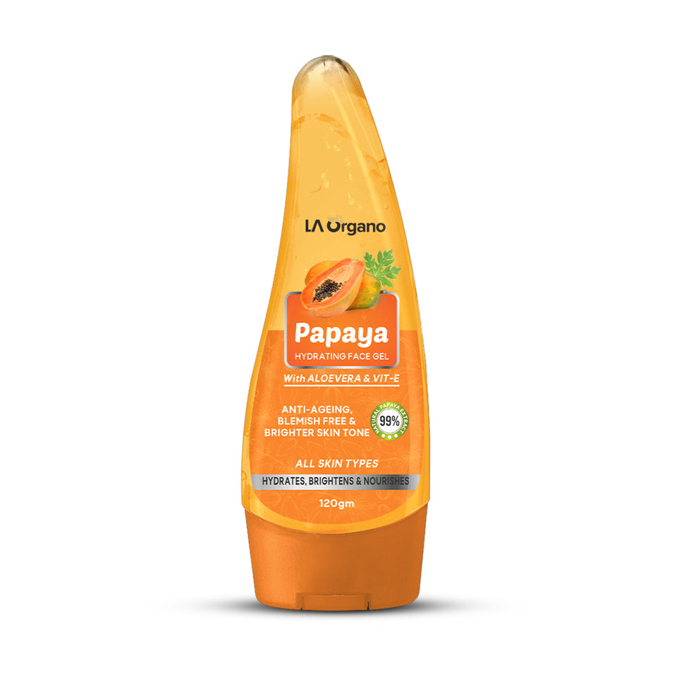 LA Organo Papaya Hydrating Face Gel with Alovera & Vit-E for Anti-Ageing, Blemish Free & Brighter Skin Tone  (120 g)