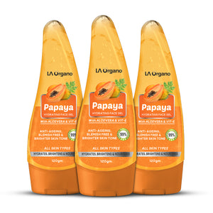 LA Organo Papaya Hydrating Face Gel with Alovera & Vit-E for Anti-Ageing, Blemish Free & Brighter Skin Tone  (120 g)
