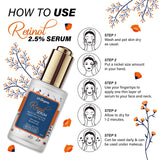 2.5% Retinol Face Serum For Anti Aging | Reduce Fine Lines & Wrinkles | Spotless Skin For Women & Men 30 ML