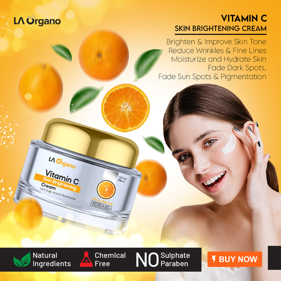Vitamin C Skin Brightening Cream Enriched with Vitamin E, Kojic Acid, LA Organo Vitamin C Skin Brightening Cream Enriched with Vitamin E, Kojic Acid, LA Organo