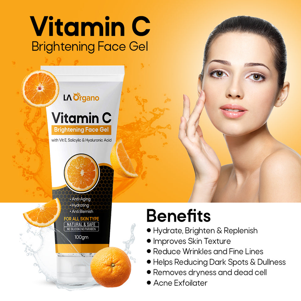 Vitamin C Face Gel With Vitamin E, Hyaluronic & Salicylic Acid For Anti-Aging  (200 g)