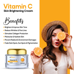 Vitamin C Skin Brightening Cream Enriched with Vitamin E, Kojic Acid, Licorice, Teatree Oil & Glutathione (50 gm)