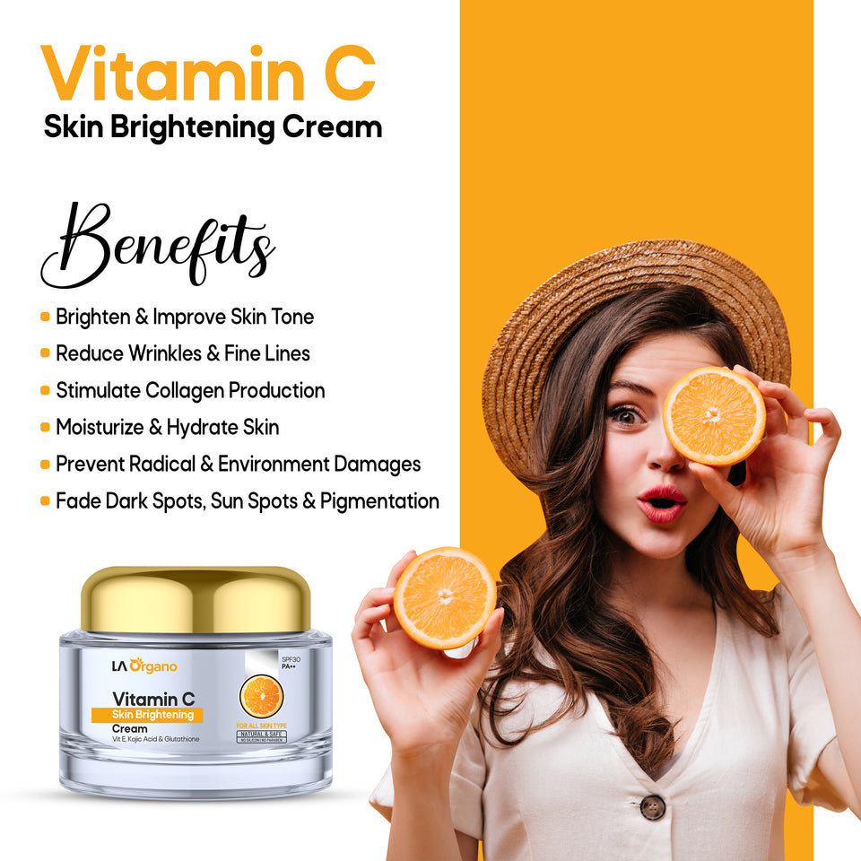 Vitamin C Skin Brightening Cream Enriched with Vitamin E, Kojic Acid, LA Organo Vitamin C Skin Brightening Cream Enriched with Vitamin E, Kojic Acid, LA Organo