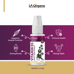 LA Organo Vitamin D3 Daily Oral Spray Immune Support Supplement - 240 Spray  (40 ml)