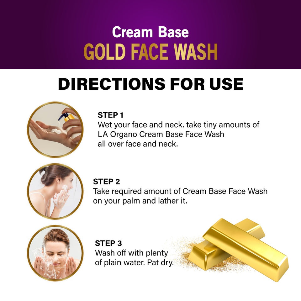Cream Base Gold Face Wash For Dry to Normal Skin 200ml
